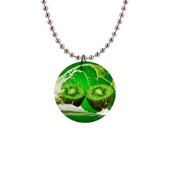 Kiwi Fruit Vitamins Healthy Cut 1  Button Necklace by Amaryn4rt