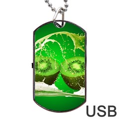 Kiwi Fruit Vitamins Healthy Cut Dog Tag Usb Flash (two Sides) by Amaryn4rt