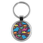 Dino Cute Key Chain (Round) Front