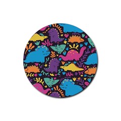 Dino Cute Rubber Round Coaster (4 pack) 