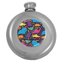 Dino Cute Round Hip Flask (5 oz)