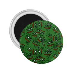 Pepe The Frog Perfect A-ok Handsign Pattern Praise Kek Kekistan Smug Smile Meme Green Background 2 25  Magnets by snek