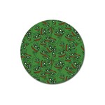 Pepe The Frog perfect a-ok handsign Pattern Praise KEK Kekistan Smug Smile Meme green background Magnet 3  (Round) Front