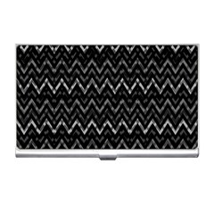 Chevrons Noir / Gris Business Card Holder