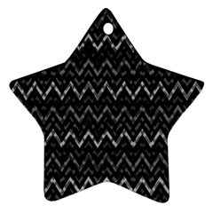 Chevrons Noir / Gris Star Ornament (two Sides) by kcreatif