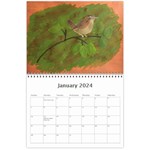 Bird Paintings Wall Calendar 11 x 8.5 (12-Months) Jan 2024