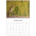 Bird Paintings Wall Calendar 11 x 8.5 (12-Months) Oct 2024