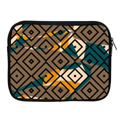 Abstrait Formes Marron/beige/bleu Apple Ipad 2/3/4 Zipper Cases by kcreatif