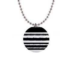 Bandes Abstrait Blanc/noir 1  Button Necklace by kcreatif