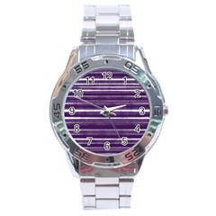 Bandes Peinture Violet  Stainless Steel Analogue Watch by kcreatif