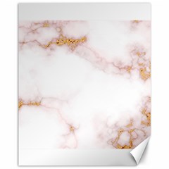 Pink And White Marble Texture With Gold Intrusions Pale Rose Background Canvas 11  X 14  by genx