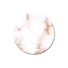 Pink And White Marble Texture With Gold Intrusions Pale Rose Background Magnet 3  (round) by genx