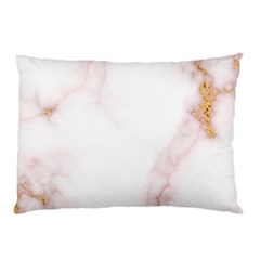 Pink and white Marble texture with gold intrusions Pale Rose Background Pillow Case (Two Sides)