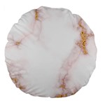 Pink and white Marble texture with gold intrusions Pale Rose Background Large 18  Premium Round Cushions Front