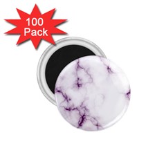 White Marble Violet Purple Veins Accents Texture Printed Floor Background Luxury 1 75  Magnets (100 Pack)  by genx
