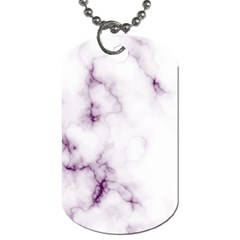 White Marble Violet Purple Veins Accents Texture Printed Floor Background Luxury Dog Tag (one Side) by genx