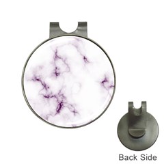 White Marble Violet Purple Veins Accents Texture Printed Floor Background Luxury Hat Clips With Golf Markers by genx