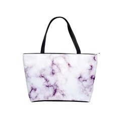 White Marble Violet Purple Veins Accents Texture Printed Floor Background Luxury Classic Shoulder Handbag by genx