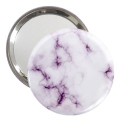 White Marble Violet Purple Veins Accents Texture Printed Floor Background Luxury 3  Handbag Mirrors by genx