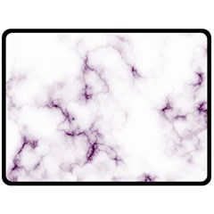 White Marble Violet Purple Veins Accents Texture Printed Floor Background Luxury Double Sided Fleece Blanket (large)  by genx