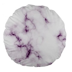 White Marble Violet Purple Veins Accents Texture Printed Floor Background Luxury Large 18  Premium Flano Round Cushions by genx