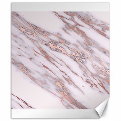 Marble With Metallic Rose Gold Intrusions On Gray White Stone Texture Pastel Pink Background Canvas 20  X 24  by genx