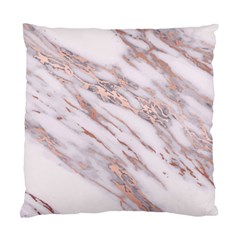 Marble With Metallic Rose Gold Intrusions On Gray White Stone Texture Pastel Pink Background Standard Cushion Case (two Sides) by genx