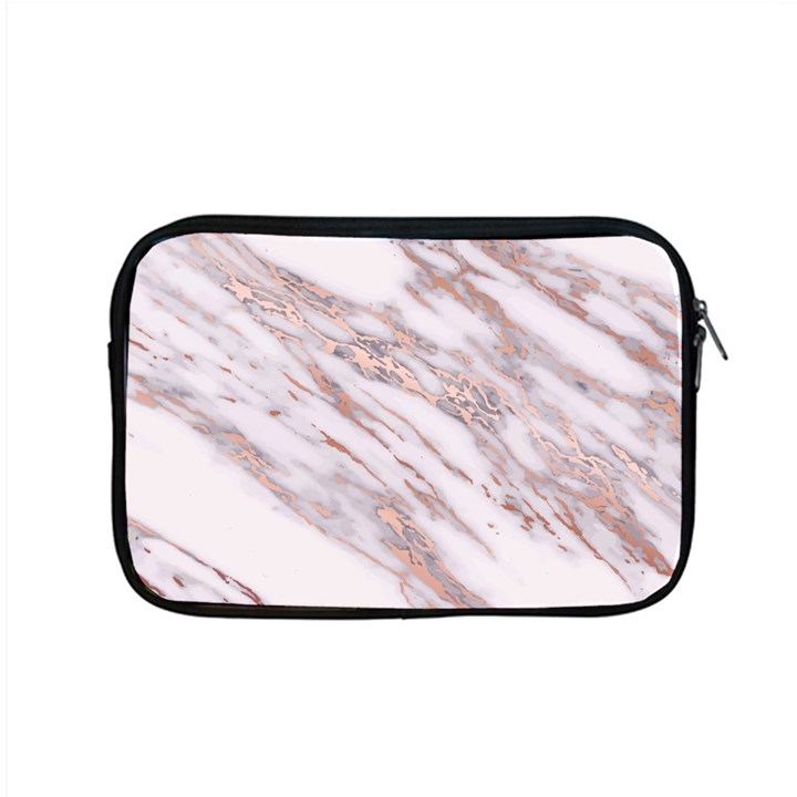 Marble with Metallic Rose Gold intrusions on gray white Stone texture Pastel Pink Background Apple MacBook Pro 15  Zipper Case