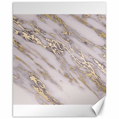 Marble With Metallic Gold Intrusions On Gray White Stone Texture Pastel Rose Pink Background Canvas 11  X 14  by genx