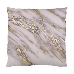 Marble With Metallic Gold Intrusions On Gray White Stone Texture Pastel Rose Pink Background Standard Cushion Case (one Side) by genx