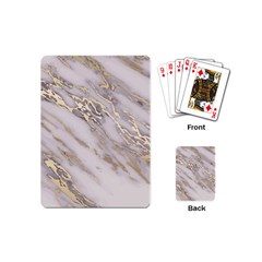 Marble With Metallic Gold Intrusions On Gray White Stone Texture Pastel Rose Pink Background Playing Cards Single Design (mini) by genx