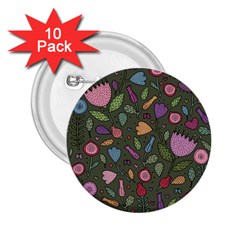 Floral pattern 2.25  Buttons (10 pack) 