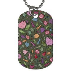 Floral Pattern Dog Tag (one Side) by Valentinaart