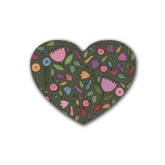 Floral pattern Heart Coaster (4 pack) 