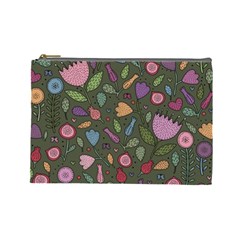 Floral Pattern Cosmetic Bag (large) by Valentinaart