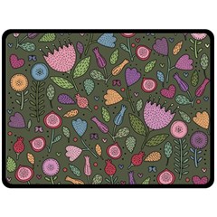 Floral pattern Fleece Blanket (Large) 