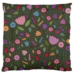 Floral pattern Standard Flano Cushion Case (Two Sides)