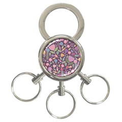 Floral Pattern 3-ring Key Chain by Valentinaart