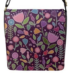 Floral Pattern Flap Closure Messenger Bag (s) by Valentinaart