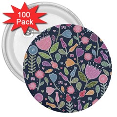 Floral Pattern 3  Buttons (100 Pack)  by Valentinaart