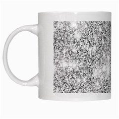 Silver And White Glitters Metallic Finish Party Texture Background Imitation White Mugs by genx