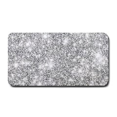 Silver And White Glitters Metallic Finish Party Texture Background Imitation Medium Bar Mats by genx