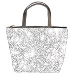 Silver and white Glitters metallic finish party texture background imitation Bucket Bag Front