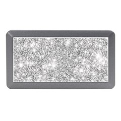 Silver And White Glitters Metallic Finish Party Texture Background Imitation Memory Card Reader (mini) by genx