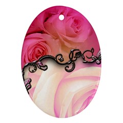 Decorative Elegant Roses Oval Ornament (two Sides) by FantasyWorld7