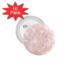 Rose Gold Pink Glitters Metallic Finish Party Texture Imitation Pattern 1 75  Buttons (10 Pack) by genx