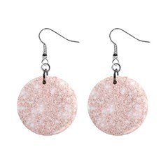 Rose Gold Pink Glitters Metallic Finish Party Texture Imitation Pattern Mini Button Earrings by genx