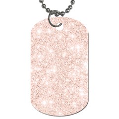 Rose Gold Pink Glitters Metallic Finish Party Texture Imitation Pattern Dog Tag (one Side) by genx