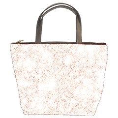 Rose Gold Pink Glitters Metallic Finish Party Texture Imitation Pattern Bucket Bag by genx