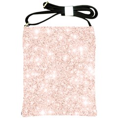 Rose Gold Pink Glitters Metallic Finish Party Texture Imitation Pattern Shoulder Sling Bag by genx